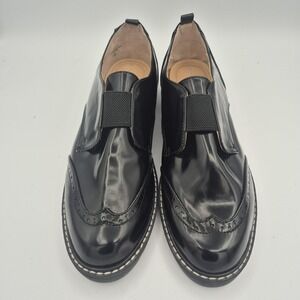 Adrienne Vittadini Black Chunky Loafers Women 11 Slip On Lug Sole Comfort